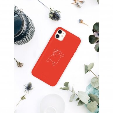 iPhone 11 dėklas Pump Silicone Minimalistic "Pug With" 1