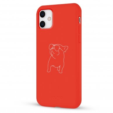 iPhone 11 dėklas Pump Silicone Minimalistic "Pug With" 3