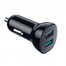 Automobilinis įkroviklis Choetech C0051 2xUSB-A 36W juodas