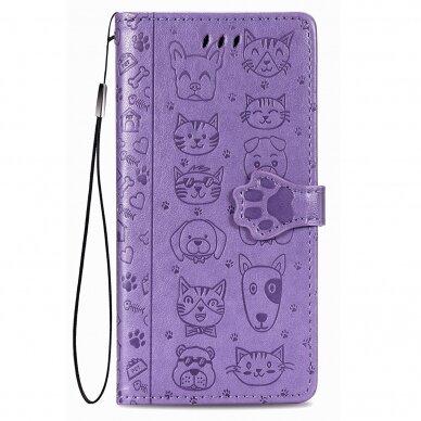 Samsung A556 A55 5G dėklas Cat-Dog violetinis