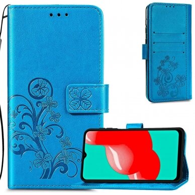 Samsung A356 A35 5G dėklas Flower Book mėlynas