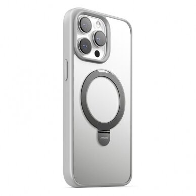 Apple iPhone 15 dėklas Joyroom JR-BP004 Magnetic Protective Phone Case With Holder pilkas