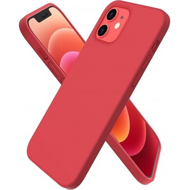Apple iPhone 14 Pro dėklas Liquid Silicone 1.5mm raudonas