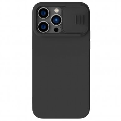 Apple iPhone 15 Pro Max dėklas Nillkin CamShield Silky Silicone juodas