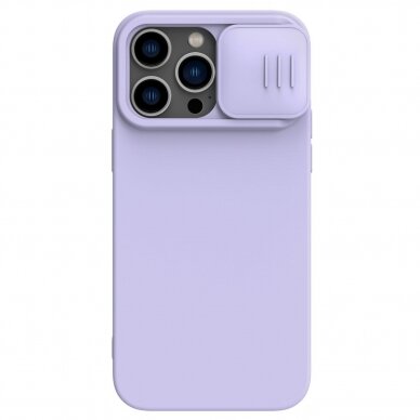 Apple iPhone 15 Pro Max dėklas Nillkin CamShield Silky Silicone šviesiai violetinis