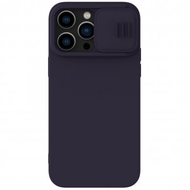 Apple iPhone 15 Pro Max dėklas Nillkin CamShield Silky Silicone tamsiai violetinis