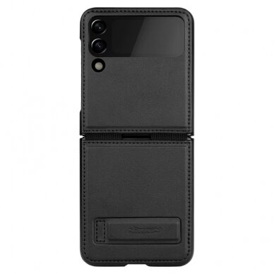 Samsung F711 Z Flip3 5G dėklas Nillkin Qin Leather (Plain Leather) juodas