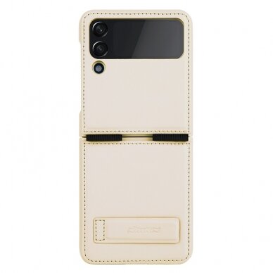 Samsung F721 Z Flip4 5G dėklas Nillkin Qin Leather (Plain Leather) auksinis