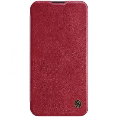 Samsung S908 S22 Ultra 5G dėklas Nillkin Qin Pro Leather raudonas