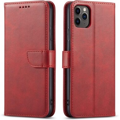 Samsung S928 S24 Ultra dėklas Wallet Case raudonas