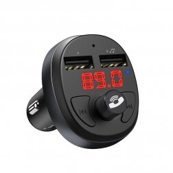 HOCO E41 Bluetooth MP3 grotuvas/FM bangų moduliatorius (laisvų rankų įranga, microSD, SD, 2xUSB, LCD, 3.1A įkroviklis)