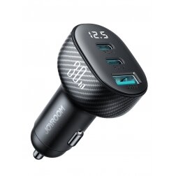 Įkroviklis automobilinis Joyroom JR-CCD04 2xUSB-C/USB-A 30W juodas