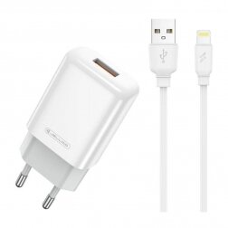 Įkroviklis buitinis Jellico EU01 2.4A USB + Lightning baltas