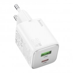 Įkroviklis Hoco N41 USB-A/USB-C PD20W+QC3.0 baltas