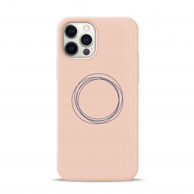 iPhone 12 / 12 Pro dėklas Pump Silicone Minimalistic "Circles On Light"