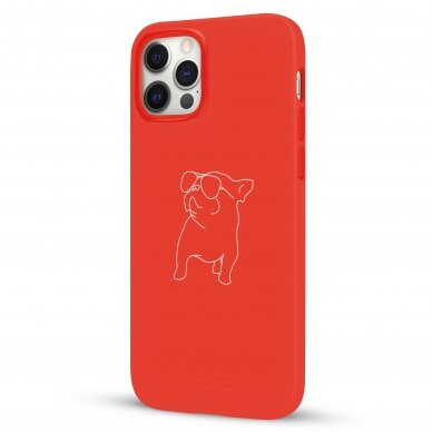 iPhone 12 / 12 Pro dėklas Pump Silicone Minimalistic "Pug With" 3