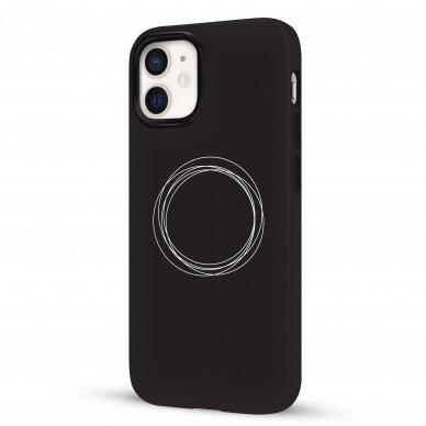 iPhone 12 Mini dėklas Pump Silicone Minimalistic "Circles On Dark" 3