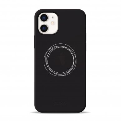 iPhone 12 Mini dėklas Pump Silicone Minimalistic "Circles On Dark"