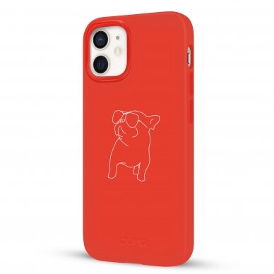 iPhone 12 Mini dėklas Pump Silicone Minimalistic "Pug With" 3