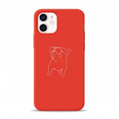 iPhone 12 Mini dėklas Pump Silicone Minimalistic "Pug With"