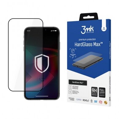 Samsung S918 S23 Ultra 5G LCD apsauginis stikliukas 3MK Hard Glass Max Finger Print juodas