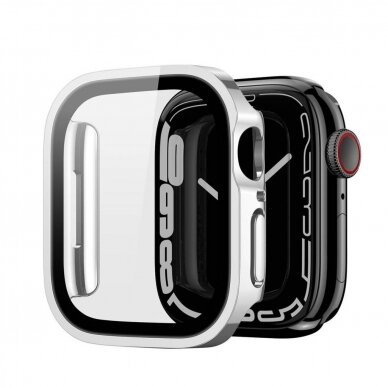 Apple Watch 41mm LCD apsauginis stikliukas/dėklas Dux Ducis Hamo sidabrinis
