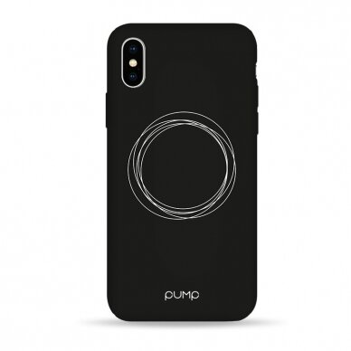 iPhone XR dėklas Pump Silicone Minimalistic "Circles on Dark"