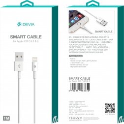 USB kabelis Devia Smart lightning 2m baltas