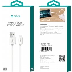 USB kabelis Devia Smart Type-C 2m baltas