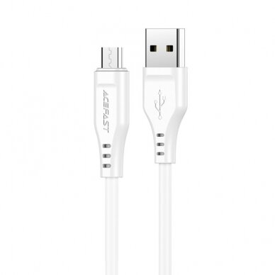 USB kabelis Acefast C3-09 USB-A to MicroUSB 1.2m baltas