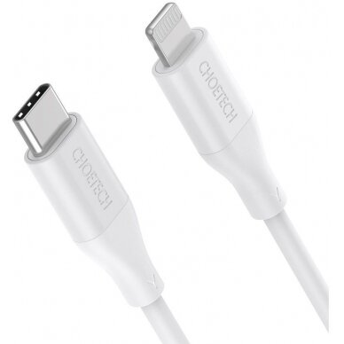 USB kabelis Choetech IP0040 MFi USB-C to Lightning PD30W 1.2m baltas
